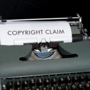 the words copyright claim written by a typewriter