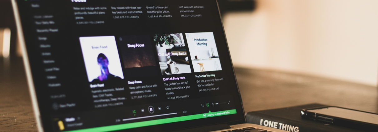 spotify on a laptop