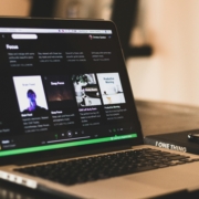 spotify on a laptop